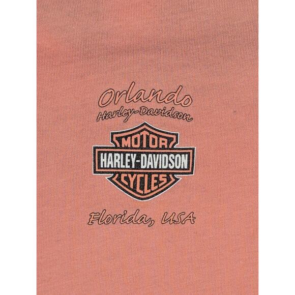 Vtg Harley Davidson Large Polo Pink Sleeveless Collared Biker Orlando FL - Picture 10 of 10